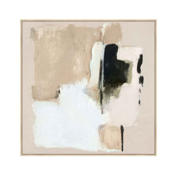 UNSEEN SHADOWS ΠΙΝΑΚΑΣ ΔΙΑΚΟΣΜΗΤΙΚΟΣ ΜΕ ΚΟΡΝΙΖΑ 80x80x4cm ΚΑΜΒΑΣ ΜΠΕΖ ΛΕΥΚΟ PP 033062 - Image 3