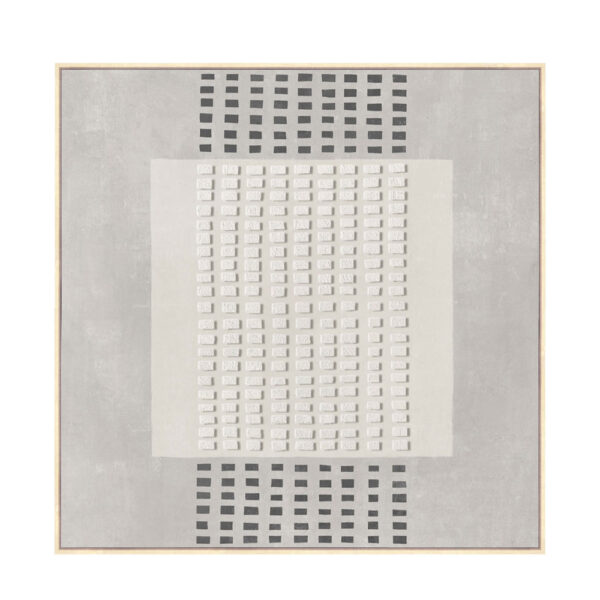 FRAMED DREAM ΠΙΝΑΚΑΣ ΔΙΑΚΟΣΜΗΤΙΚΟΣ ΜΕ ΚΟΡΝΙΖΑ 80x80x4cm ΚΑΜΒΑΣ ΓΚΡΙ ΑΝΟΙΧΤΟ ΜΠΕΖ ΞΥΛΟ 033065 - Image 3