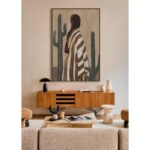 DESERT BLOOM ΠΙΝΑΚΑΣ ΔΙΑΚΟΣΜΗΤΙΚΟΣ ΜΕ ΚΟΡΝΙΖΑ 80x120x4cm ΚΑΜΒΑΣ ΚΑΦΕ ΜΠΕΖ PP 033072 - Image 4