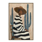 DESERT BLOOM ΠΙΝΑΚΑΣ ΔΙΑΚΟΣΜΗΤΙΚΟΣ ΜΕ ΚΟΡΝΙΖΑ 80x120x4cm ΚΑΜΒΑΣ ΚΑΦΕ ΜΠΕΖ PP 033073 - Image 3