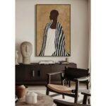 TIMELESS ELEGANCE A ΠΙΝΑΚΑΣ ΔΙΑΚΟΣΜΗΤΙΚΟΣ ΜΕ ΚΟΡΝΙΖΑ 80x120x4cm ΚΑΜΒΑΣ ΚΑΦΕ ΜΠΕΖ PP ΜΑΥΡΟ 033074 - Image 4