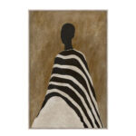 TIMELESS ELEGANCE B ΠΙΝΑΚΑΣ ΔΙΑΚΟΣΜΗΤΙΚΟΣ ΜΕ ΚΟΡΝΙΖΑ 80x120x4cm ΚΑΜΒΑΣ ΚΑΦΕ ΜΠΕΖ PP ΜΑΥΡΟ 033075 - Image 3