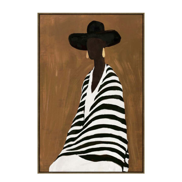TIMELESS ELEGANCE C ΠΙΝΑΚΑΣ ΔΙΑΚΟΣΜΗΤΙΚΟΣ ΜΕ ΚΟΡΝΙΖΑ 80x120x4cm ΚΑΜΒΑΣ ΚΑΦΕ ΜΠΕΖ PP ΜΑΥΡΟ 033076 - Image 3