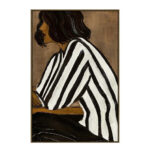 STILL BEAUTY ΠΙΝΑΚΑΣ ΔΙΑΚΟΣΜΗΤΙΚΟΣ ΜΕ ΚΟΡΝΙΖΑ 80x120x4cm ΚΑΜΒΑΣ ΚΑΦΕ ΜΑΥΡΟ PP 033080 - Image 3