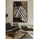 STILL BEAUTY ΠΙΝΑΚΑΣ ΔΙΑΚΟΣΜΗΤΙΚΟΣ ΜΕ ΚΟΡΝΙΖΑ 80x120x4cm ΚΑΜΒΑΣ ΚΑΦΕ ΜΑΥΡΟ PP 033080 - Image 4