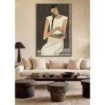 SERENITY A ΠΙΝΑΚΑΣ ΔΙΑΚΟΣΜΗΤΙΚΟΣ ΜΕ ΚΟΡΝΙΖΑ 80x120x4cm ΚΑΜΒΑΣ ΜΠΕΖ ΚΑΦΕ PP 033082 - Image 4