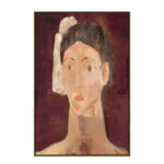 ETERNAL GAZE ΠΙΝΑΚΑΣ ΔΙΑΚΟΣΜΗΤΙΚΟΣ ΜΕ ΚΟΡΝΙΖΑ 80x120x4cm ΚΑΜΒΑΣ ΜΠΟΡΝΤΩ ΜΠΕΖ PP 033084 - Image 3