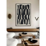 CEBRA ΠΙΝΑΚΑΣ ΔΙΑΚΟΣΜΗΤΙΚΟΣ ΜΕ ΚΟΡΝΙΖΑ 80x120x4cm ΚΑΜΒΑΣ BEIGE ΜΑΥΡΟ ΞΥΛΟ ΜΑΥΡΟ 033176 - Image 4