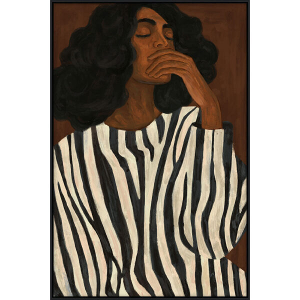 NOCTURNE ΠΙΝΑΚΑΣ ΔΙΑΚΟΣΜΗΤΙΚΟΣ ΜΕ ΚΟΡΝΙΖΑ 80x120x4cm ΚΑΜΒΑΣ ΚΑΦΕ ΠΟΛΥΧΡΩΜΟ ΞΥΛΟ ΜΑΥΡΟ 033183 - Image 3