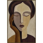 SONAR LADY ΠΙΝΑΚΑΣ ΔΙΑΚΟΣΜΗΤΙΚΟΣ ΜΕ ΚΟΡΝΙΖΑ 80x120x4cm ΚΑΜΒΑΣ BEIGE ΠΟΛΥΧΡΩΜΟ ΞΥΛΟ ΦΥΣΙΚΟ 033184 - Image 3