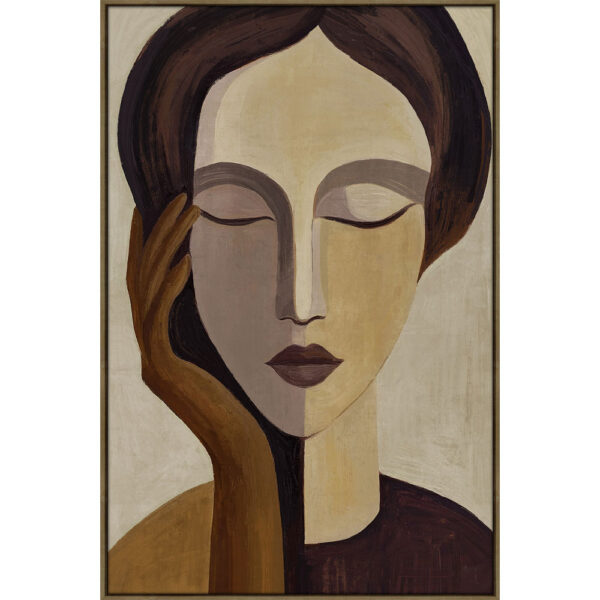 SONAR LADY ΠΙΝΑΚΑΣ ΔΙΑΚΟΣΜΗΤΙΚΟΣ ΜΕ ΚΟΡΝΙΖΑ 80x120x4cm ΚΑΜΒΑΣ BEIGE ΠΟΛΥΧΡΩΜΟ ΞΥΛΟ ΦΥΣΙΚΟ 033184 - Image 3