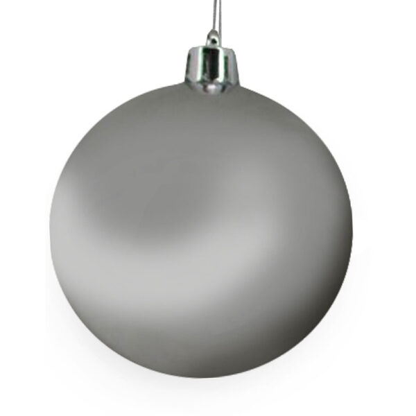 SILVER ΧΡΙΣΤΟΥΓΕΝΝΙΑΤΙΚΗ ΜΠΑΛΑ 25x25x25cm ΠΛΑΣΤΙΚΟ ΑΣΗΜΙ 033193 - Image 2