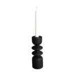 STIGMA FLAME ΔΙΑΚΟΣΜΗΤΙΚΟ ΚΗΡΟΠΗΓΙΟ 7.2x7.2x20.5cm POLYRESIN ΜΑΥΡΟ 033262 - Image 4