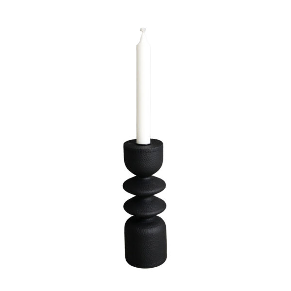 STIGMA FLAME ΔΙΑΚΟΣΜΗΤΙΚΟ ΚΗΡΟΠΗΓΙΟ 7.2x7.2x20.5cm POLYRESIN ΜΑΥΡΟ 033262 - Image 4