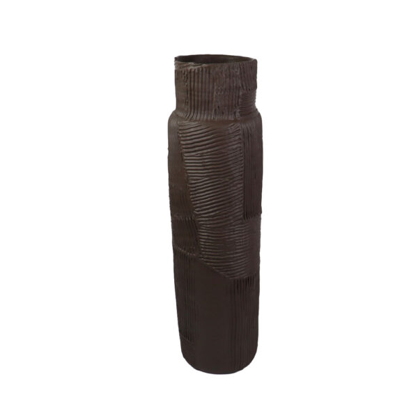 HUILE BRUNE ΔΙΑΚΟΣΜΗΤΙΚΟ ΒΑΖΟ 15x15x54.5cm POLYRESIN ΚΑΦΕ ΣΚΟΥΡΟ 033273 - Image 2