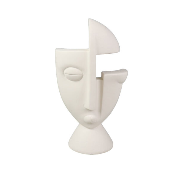HALF FACE ΔΙΑΚΟΣΜΗΤΙΚΟ ΠΡΟΣΩΠΟ 15.5x9.5x29cm POLYRESIN OFF WHITE 033281 - Image 2