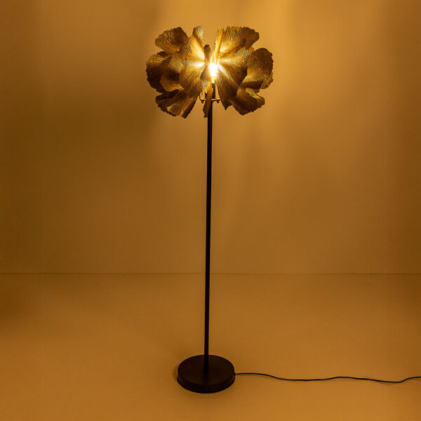 BLOSSOM ΦΩΤΙΣΤΙΚΟ ΕΠΙΔΑΠΕΔΙΟ 49x49x149cm ΜΕΤΑΛΛΟ BROWN GOLD ΜΑΥΡΟ 033309 - Image 3