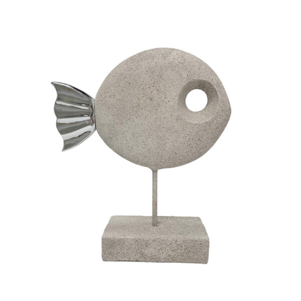 CERNIA ΔΙΑΚΟΣΜΗΤΙΚΟ ΨΑΡΙ 27.8x9.8x33.6cm POLYRESIN ΜΠΕΖ ΚΑΦΕ 034155 - Image 2