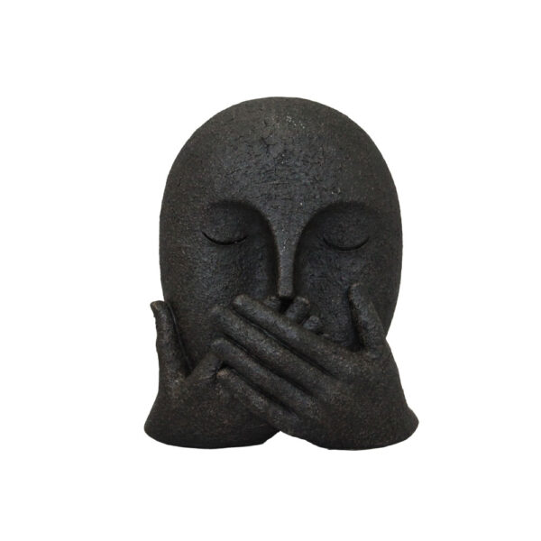 SOUS ΔΙΑΚΟΣΜΗΤΙΚΟ ΠΡΟΣΩΠΟ 14.5x9.5x17cm POLYRESIN ΜΑΥΡΟ 034168 - Image 4