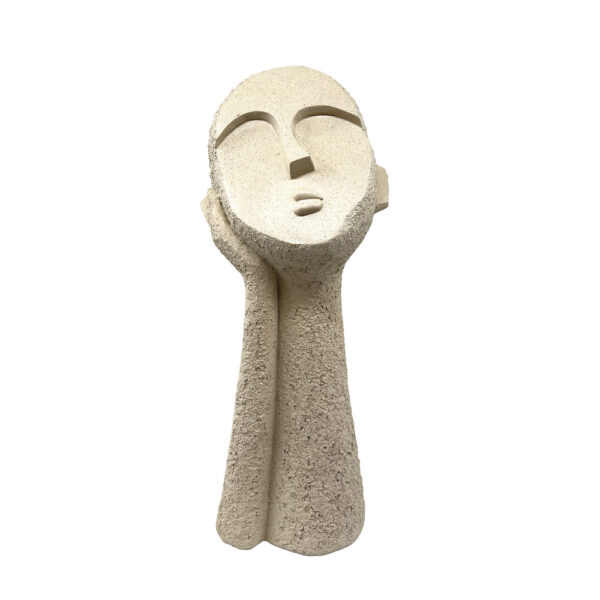MOOD3 ΔΙΑΚΟΣΜΗΤΙΚΟ ΠΡΟΣΩΠΟ 18x18x45cm POLYRESIN ΜΠΕΖ 034267 - Image 2