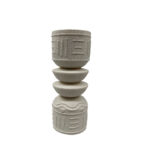 ANCIENT ΚΗΡΟΠΗΓΙΟ 10x10x25cm POLYRESIN ΑΣΠΡΟ 034268 - Image 2