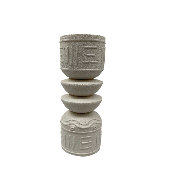 ANCIENT ΚΗΡΟΠΗΓΙΟ 10x10x25cm POLYRESIN ΑΣΠΡΟ 034268 - Image 2