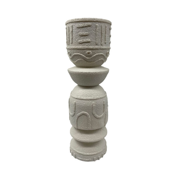 ANCIENT ΚΗΡΟΠΗΓΙΟ 10x10x32cm POLYRESIN ΑΣΠΡΟ 034269 - Image 2
