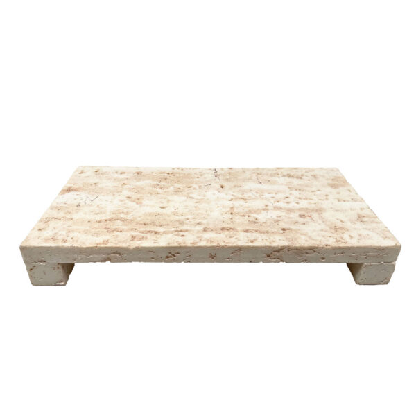 TRAVERTINO ΔΙΣΚΟΣ ΔΙΑΚΟΣΜΗΣΗΣ 34x17x4.5cm POLYRESIN STONE 034285 - Image 2
