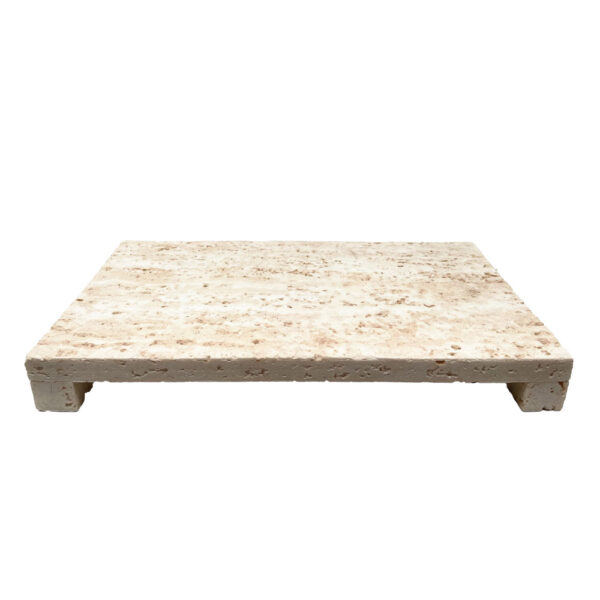 TRAVERTINO ΔΙΣΚΟΣ ΔΙΑΚΟΣΜΗΣΗΣ 40x22x5cm POLYRESIN STONE 034286 - Image 2