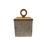 COPPER B ΔΟΧΕΙΟ ΑΠΟΘΗΚΕΥΣΗΣ ΜΕ ΚΑΠΑΚΙ 15x15x24cm POLYRESIN STONE ΦΥΣΙΚΟ 034292 - Image 2