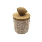 BIRDY ΔΟΧΕΙΟ ΑΠΟΘΗΚΕΥΣΗΣ ΜΕ ΚΑΠΑΚΙ 12x12x18cm POLYRESIN STONE ΦΥΣΙΚΟ 034293 - Image 2