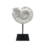 SHELL ΔΙΑΚΟΣΜΗΤΙΚΟ ΚΟΧΥΛΙ 20x11x36cm POLYRESIN ΑΣΠΡΟ ΜΑΥΡΟ ΜΕΤΑΛΛΟ 034307 - Image 2