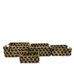 ROMVUS ΚΑΛΑΘΙ SET 4ΤΜΧ 36x28x17cm ΥΑΚΙΝΘΟΣ ΦΥΣΙΚΟ ΜΑΥΡΟ 034315 - Image 2