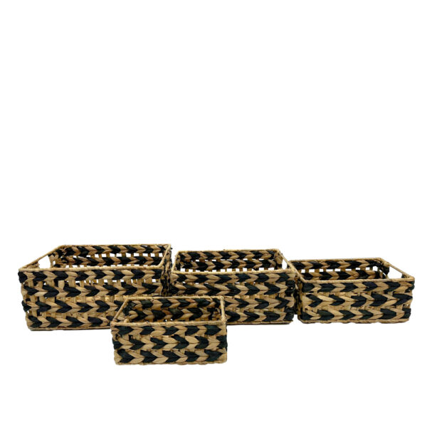 ROMVUS ΚΑΛΑΘΙ SET 4ΤΜΧ 36x28x17cm ΥΑΚΙΝΘΟΣ ΦΥΣΙΚΟ ΜΑΥΡΟ 034315 - Image 2