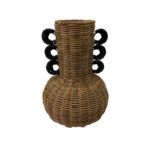 ARUNDO ΒΑΖΟ 24x24x35cm RATTAN ΦΥΣΙΚΟ ΦΥΣΙΚΟ ΜΑΥΡΟ 034323 - Image 2