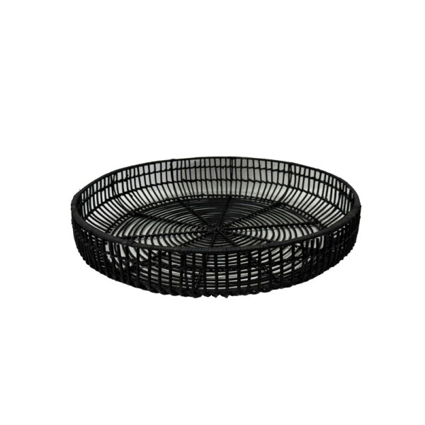 ONYX ΔΙΣΚΟΣ 51x51x9cm RATTAN ΦΥΣΙΚΟ ΜΑΥΡΟ 034328 - Image 2