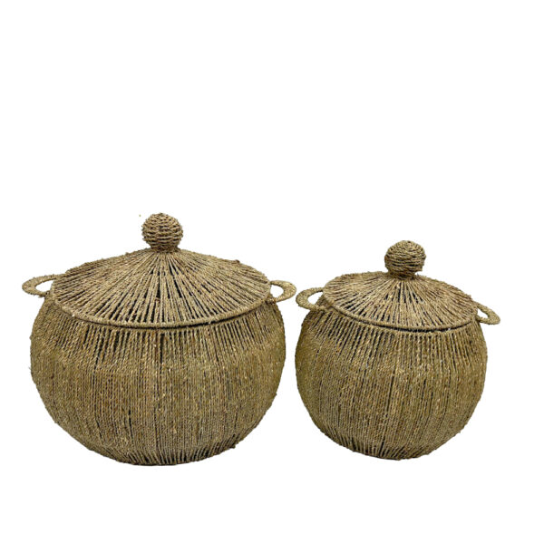 YUKI ΚΑΛΑΘΙ SET 2ΤΜΧ 55x55x45cm SEAGRASS ΦΥΣΙΚΟ 034332 - Image 2