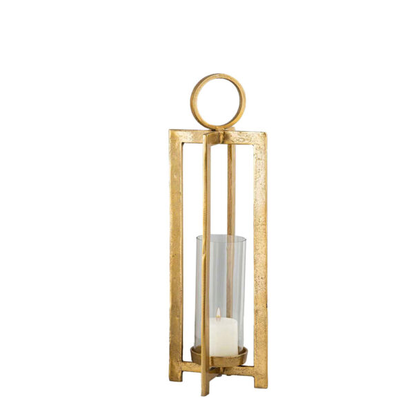 BEACON LIGHT ΦΑΝΑΡΙ 20x20x66cm ΑΛΟΥΜΙΝΙΟ ΧΡΥΣΟ ΓΥΑΛΙ 034383 - Image 2