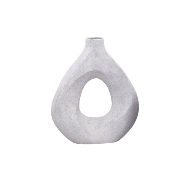 MED VASE ΒΑΖΟ 30x9x33cm ΑΛΟΥΜΙΝΙΟ ΑΣΠΡΟ 034412 - Image 2