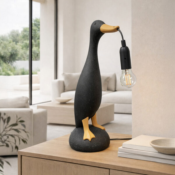 QUACK II ΦΩΤΙΣΤΙΚΟ ΕΠΙΤΡΑΠΕΖΙΟ 16.7x15.7x43cm POLYRESIN ΜΑΥΡΟ ΧΡΥΣΟ 034448 - Image 2