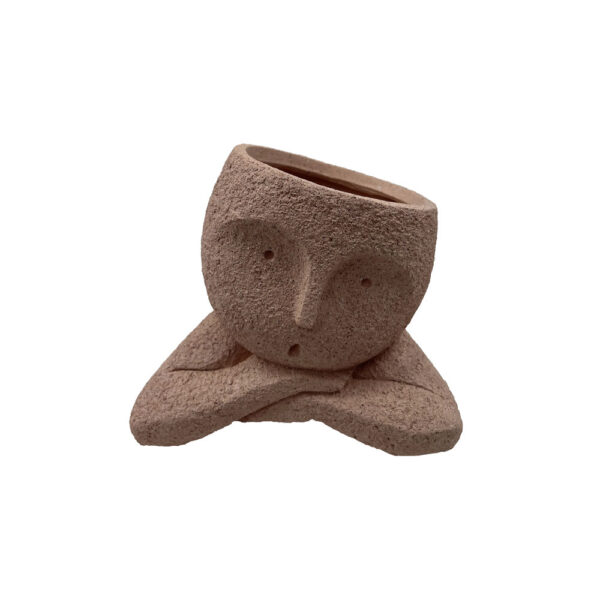 POLYFACE ΒΑΖΟ 18x13x15cm POLYRESIN TERRACOTTA 034490 - Image 2