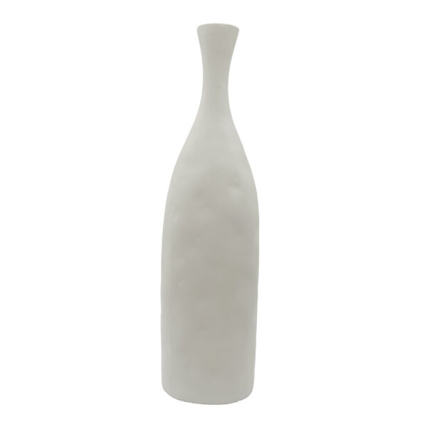 FRASCO ΒΑΖΟ 12.5x8x45cm POLYRESIN ΑΣΠΡΟ 034504 - Image 2