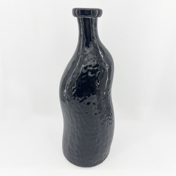 ROMAIN ΒΑΖΟ 15.5x15.5x40cm ΓΥΑΛΙ ΜΑΥΡΟ 034536 - Image 4