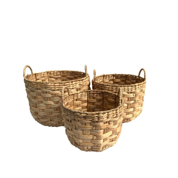 PANIER ΚΑΛΑΘΙ ΥΑΚΙΝΘΟΥ SET 3ΤΜΧ 38x38x34cm ΥΑΚΙΝΘΟΣ ΦΥΣΙΚΟ ΑΣΠΡΟ 034563 - Image 2
