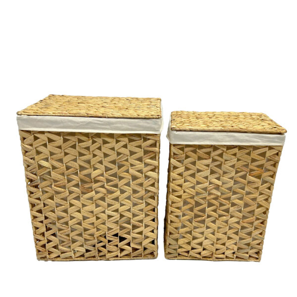 OSIERA ΚΑΛΑΘΙ ΥΑΚΙΝΘΟΥ ΜΕ ΚΑΠΑΚΙ SET 2ΤΜΧ 45x35x55cm ΥΑΚΙΝΘΟΣ ΦΥΣΙΚΟ ΥΦΑΣΜΑ 034581 - Image 2