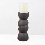 PHAROS I ΚΗΡΟΠΗΓΙΟ ΔΙΑΚΟΣΜΗΤΙΚΟ 10.5x10.5x25cm RESIN ΚΑΦΕ ΣΚΟΥΡΟ 034623 - Image 8
