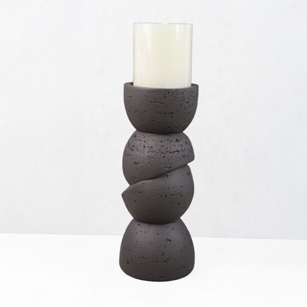 PHAROS I ΚΗΡΟΠΗΓΙΟ ΔΙΑΚΟΣΜΗΤΙΚΟ 10.5x10.5x25cm RESIN ΚΑΦΕ ΣΚΟΥΡΟ 034623 - Image 8