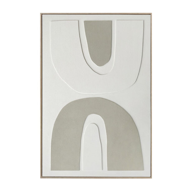 RHYTHM C ΠΙΝΑΚΑΣ ΔΙΑΚΟΣΜΗΤΙΚΟΣ ΜΕ ΚΟΡΝΙΖΑ 80x120x4cm ΚΑΜΒΑΣ ΜΠΕΖ ΛΕΥΚΟ PS 034670 - Image 6