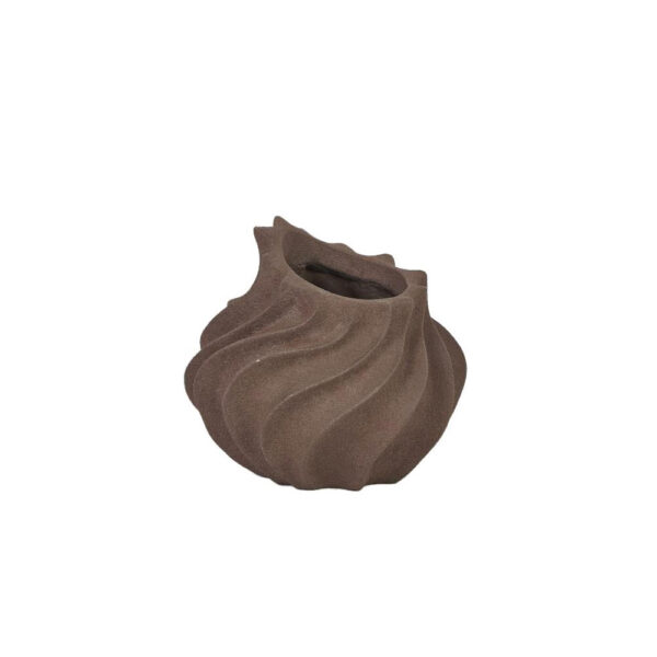 RUST ΒΑΖΟ 18.1x18.1x16.5cm RESIN ΚΑΦΕ ΣΚΟΥΡΟ 034691 - Image 2