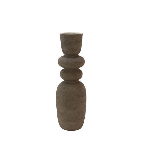 ZIRA ΒΑΖΟ 16.5x16.5x50cm ΚΕΡΑΜΙΚΟ ΓΚΡΙ 034757 - Image 4